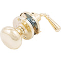 Rim Screen Door lock Polished Brass on white backround