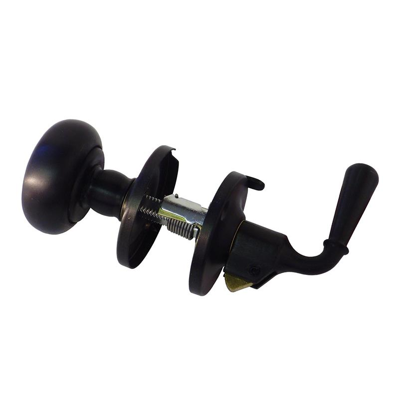 Single bore storm door lock black