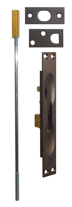 Door Flush Bolt 12" manual, Oil Rubbed Bronze