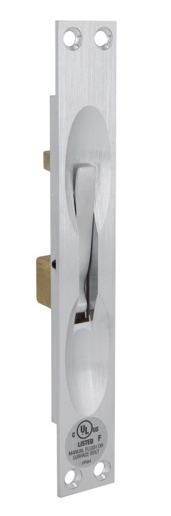 Flush Bolt- 12" Manual: Faceplate 1" x 6-3/4"