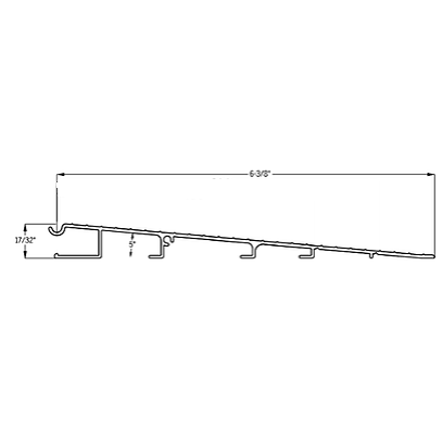 Sill Extender 6-3/8 Line Drawing on white background