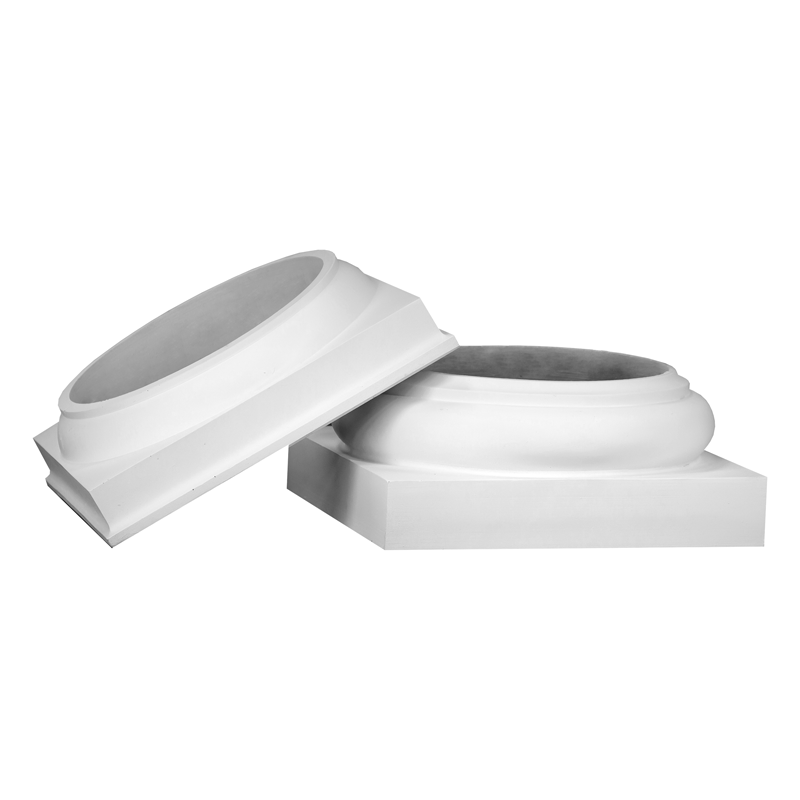 Column Cap and Base:  Tuscan for NO-Taper Round HBG Permacast
