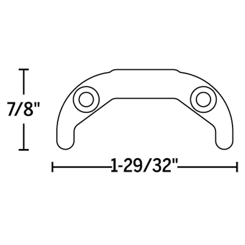 Measurement diagram of a Astragal Upper Seal with dimensions labeled.