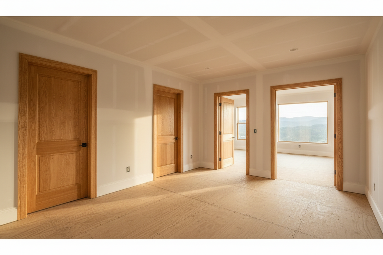 Drywalled House with Doors