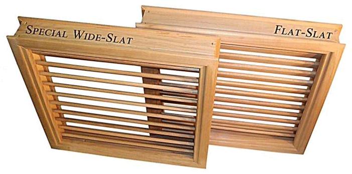 Comparison Door Wood Louver Insert -  Flat Slat