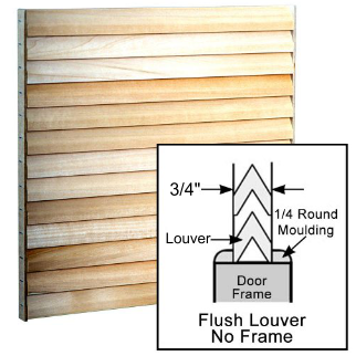 Louver Pad Door Insert with Molding: Chevron Louver
