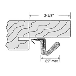 Diagram showing sizing of the weatherstrip
