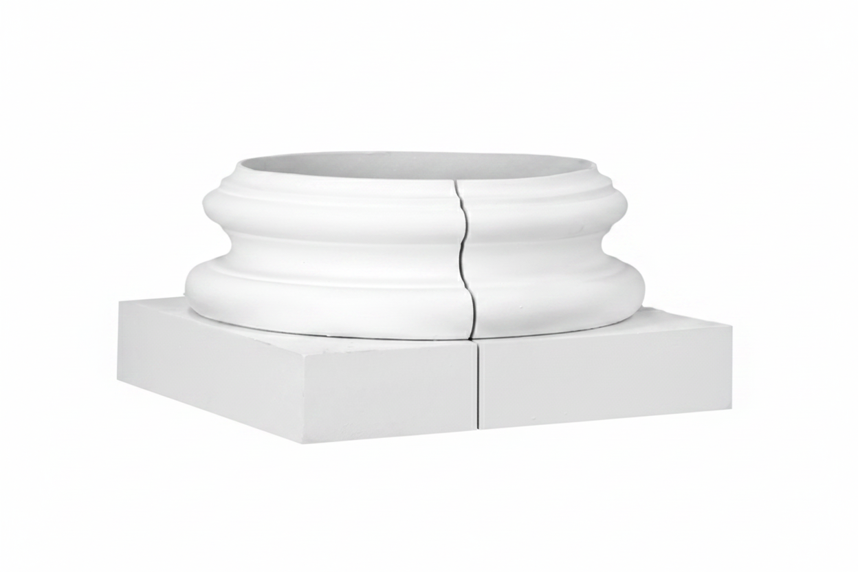 Round Attic Base with Vertical Split Line
