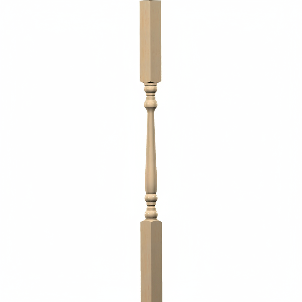 Computer generated image of a wood baluster a white background