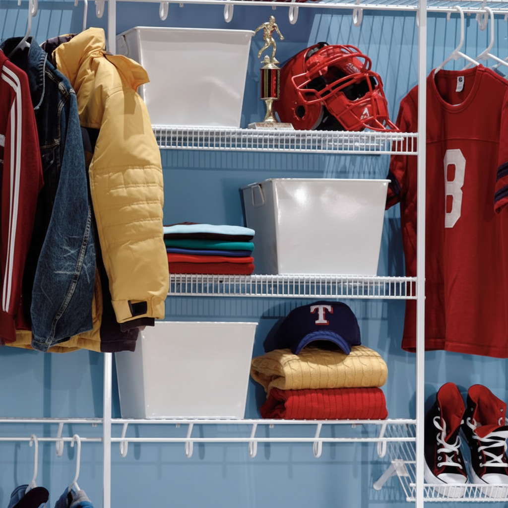 Wire Shelving featuring Vertical Support Poles