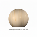 Wood Interior ball with flat end
