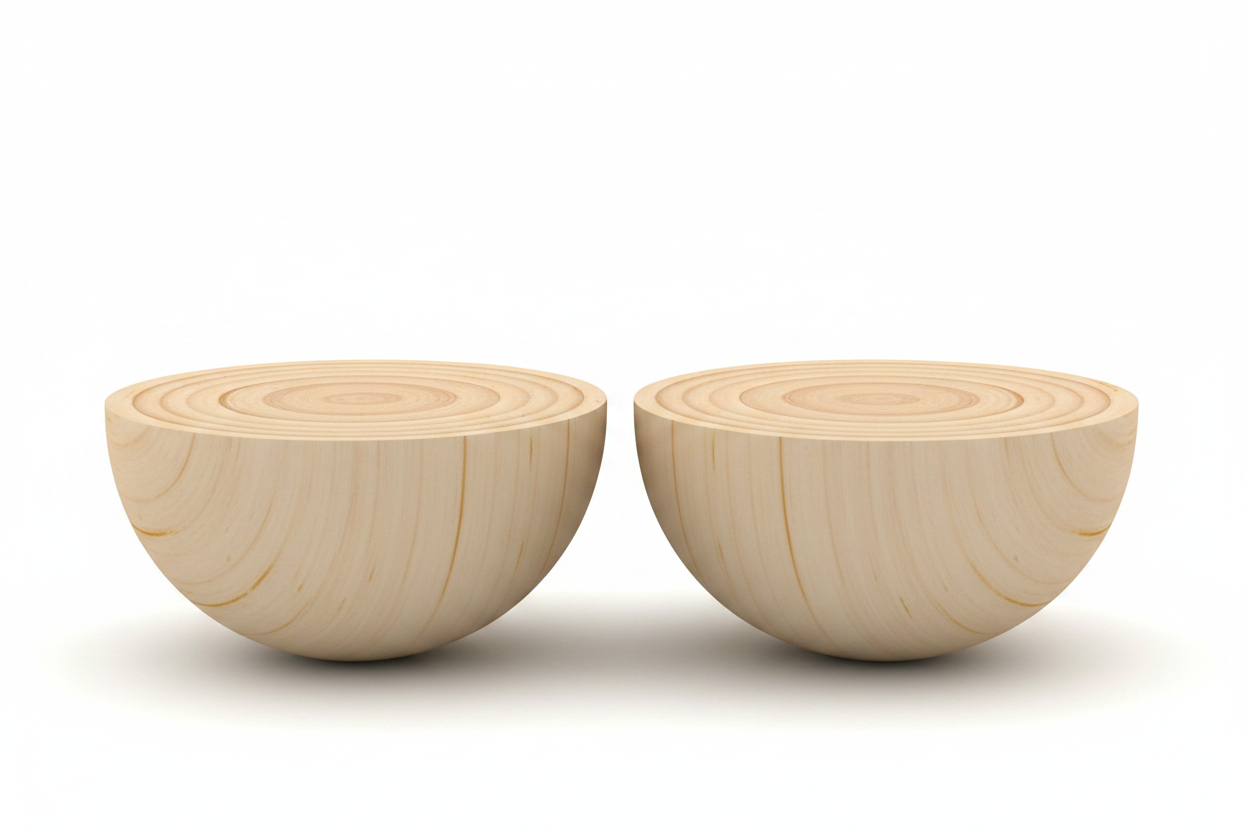 Wood Balls - Split in Half